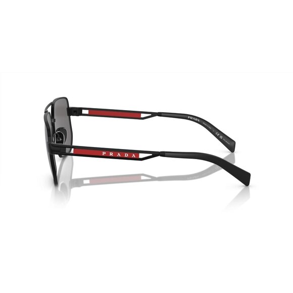 New PRADA LINEA ROSSA Black Polarised Aviator SPS 51ZS 1BO-02G Sunglasses Women - Picture 3 of 6